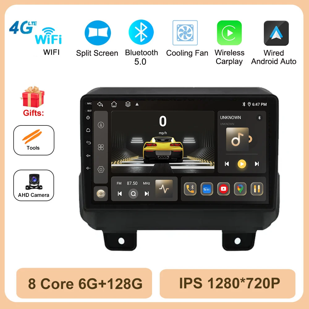 Автомагнитола для Jeep Wrangler 4 JL 2018-2019, Android, автомобильный проигрыватель, умный телефон с GPS, 4G, BT
