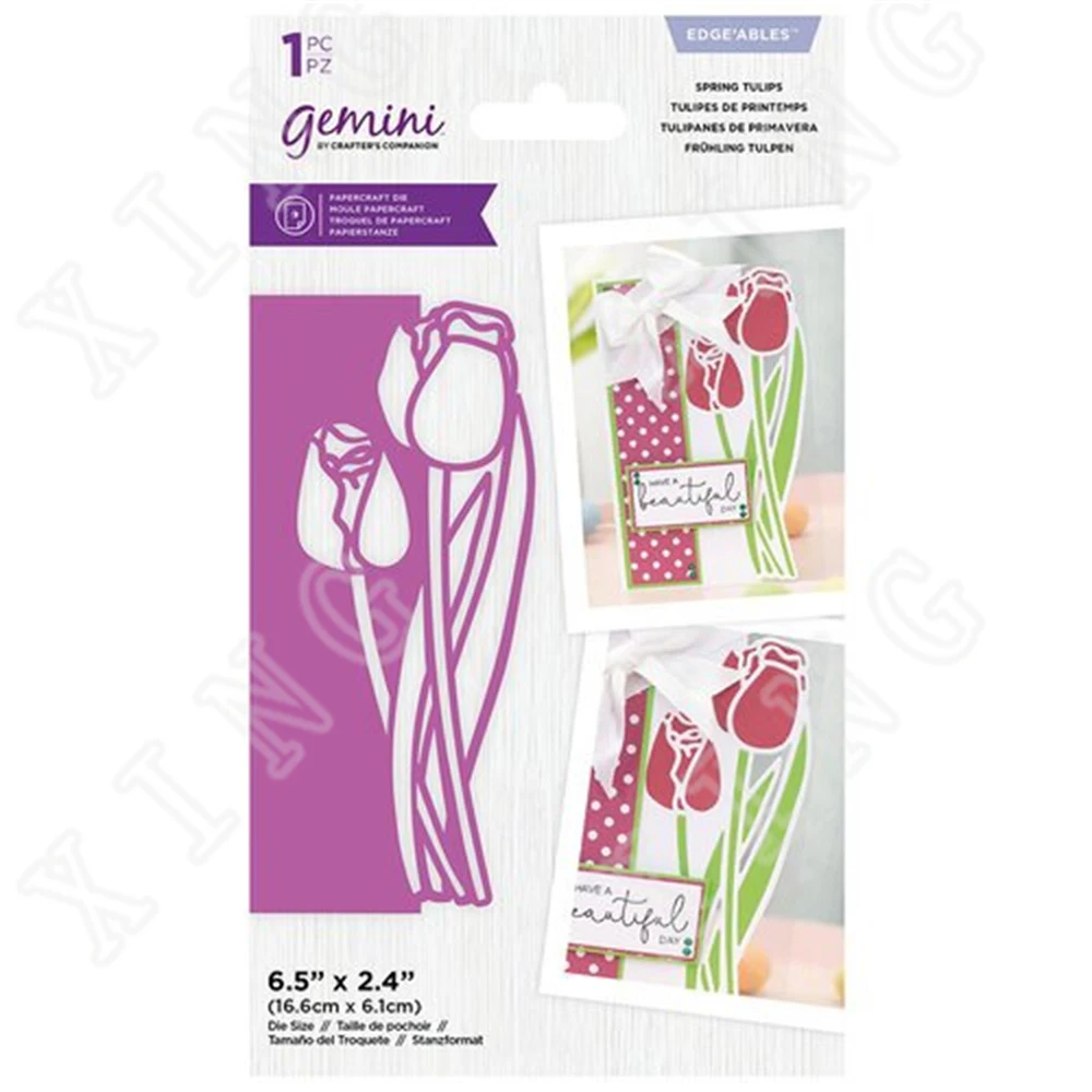 

New Spring Tulips Flower Metal Cutting Dies for Diy Scrapbooking Crafts Stencils Maker Photo Album Template Handmade Decoration