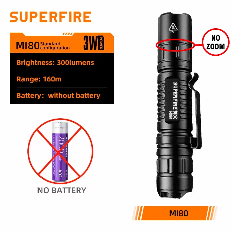 SUPERFIRE MI80-S 15 Вт фонарик