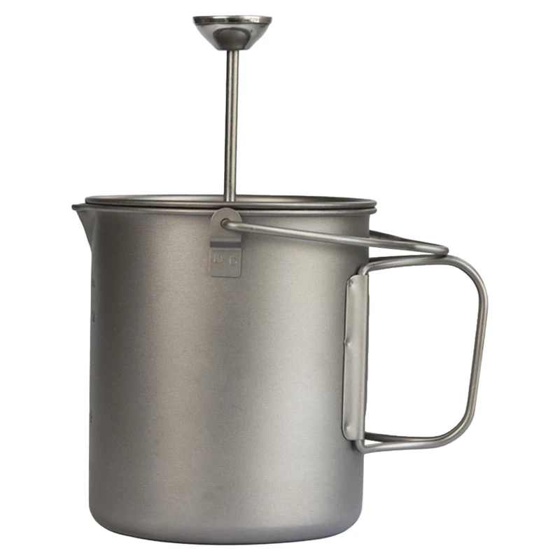 

750Ml Pure Titanium Coffee Cup Portable Mug With Stainless Steel Strainer Travel Coffee Pot