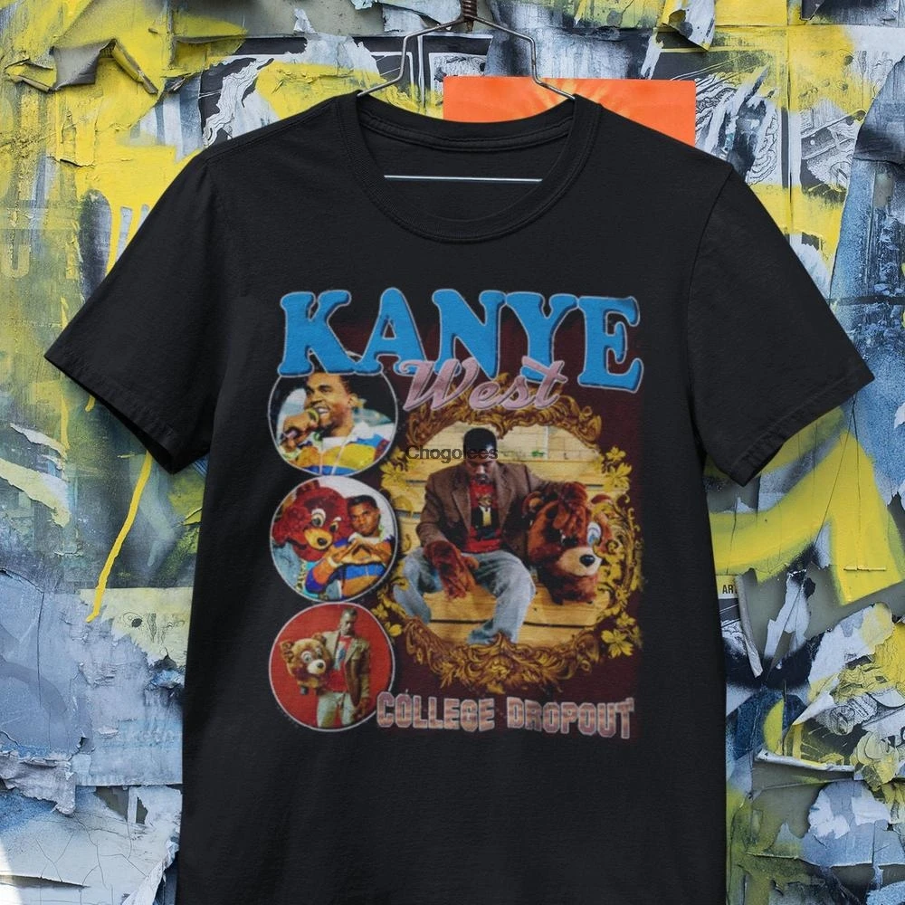 Kanye West College Прямая поставка хип-хоп рубашка в винтажном стиле 90-х футболка RetroT |