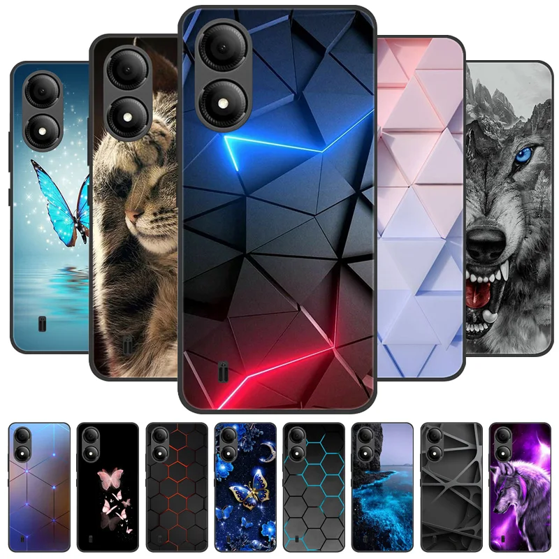 

For ZTE Blade A33s Case Black Cover Lion Wolf Silicone Soft Back Cases For ZTE Blade A33s Phone Case BladeA33s Cartoon Fundas