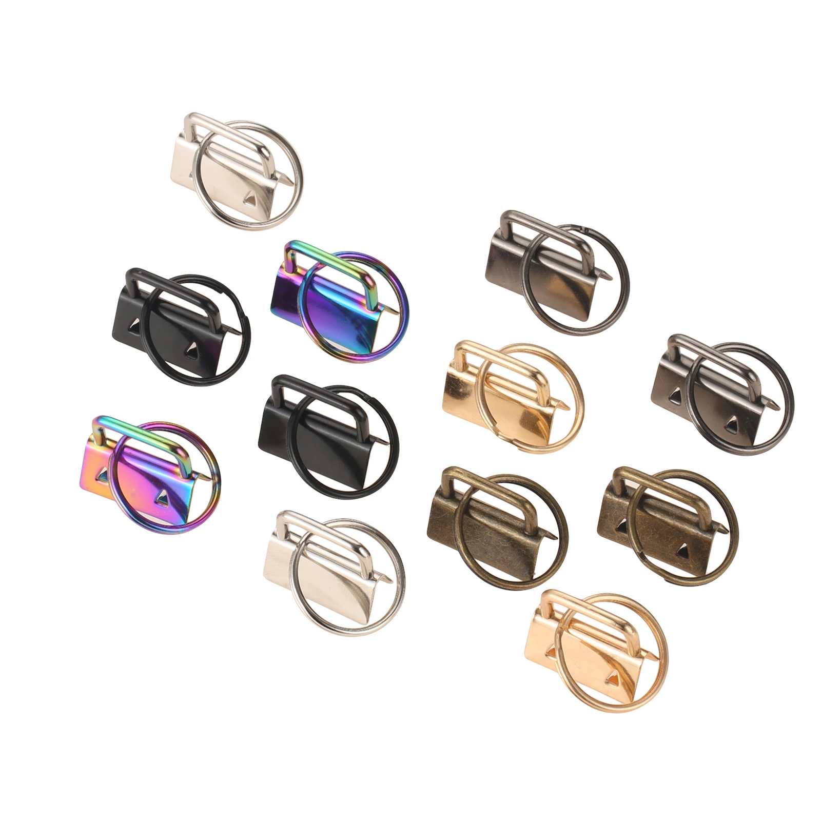 

42pcs Key Fob Hardware Plier Split Rings Wristlet Tail Clip DIY Kits for Belts Suitcases Bags Luggage Wrist Strap Lanyard Clasp