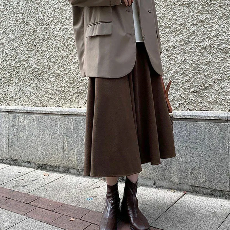 Женская вельветовая юбка трапециевидной формы с высокой талией