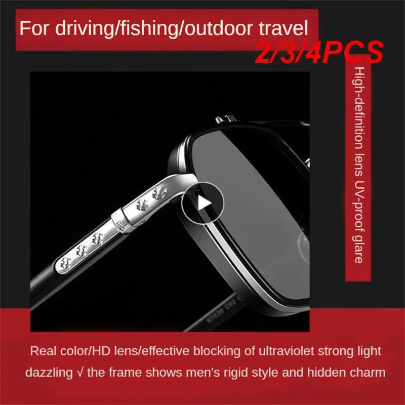 

2/3/4PCS Men Women Driving Goggles Cycling Shades Square Frame Punk Glasses Fishing Riding Sunglasses Oversized Metal Glasses
