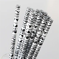 23cm western hard plastic reusable straws recyclable water tumbles carton pattern straws for party accesorries 50pcslot