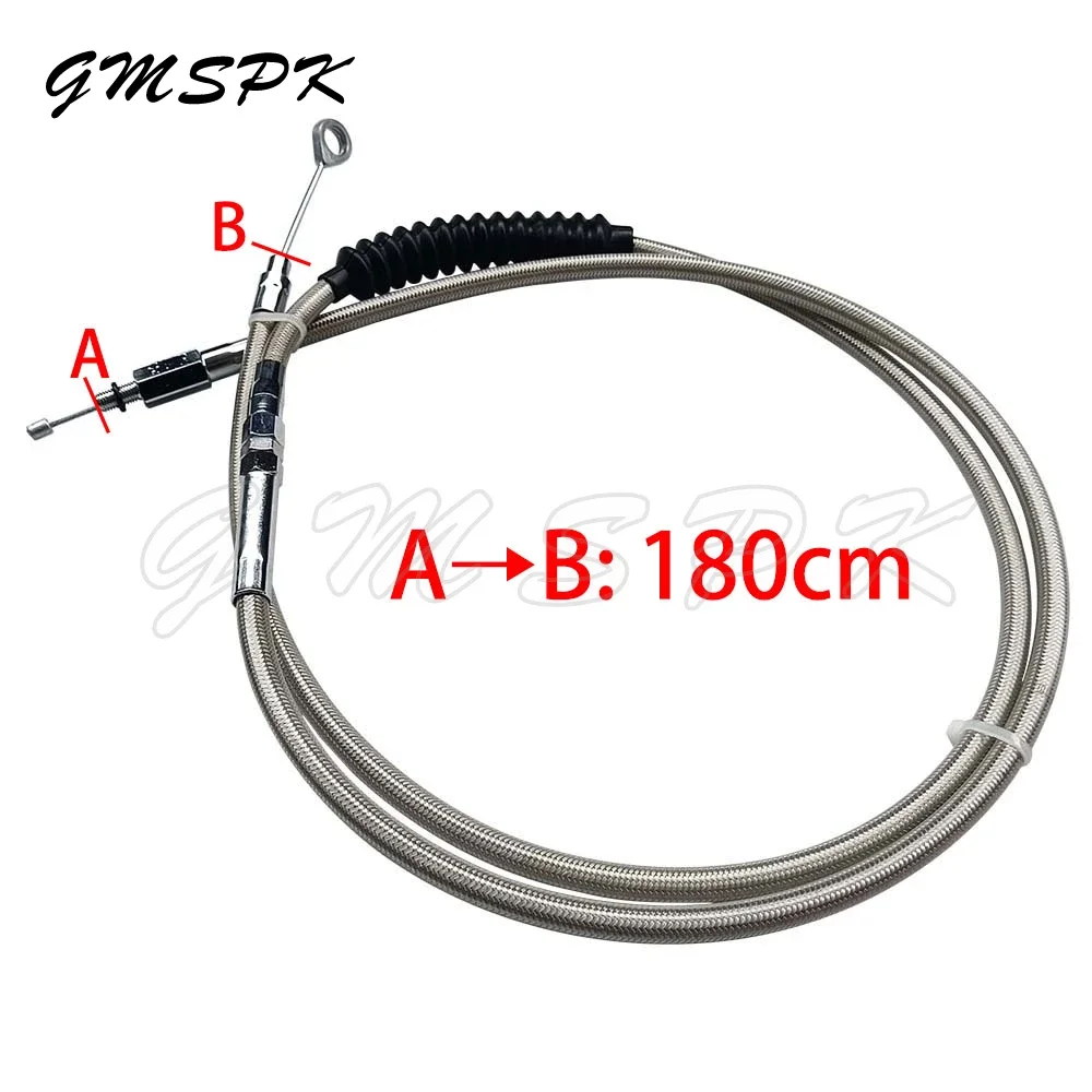 

Плетеный трос сцепления 180 см из нержавеющей стали 130 см, набор тросов дроссельной заслонки для Harley Sportster 883 1200 Dyna Softail Heritage Road