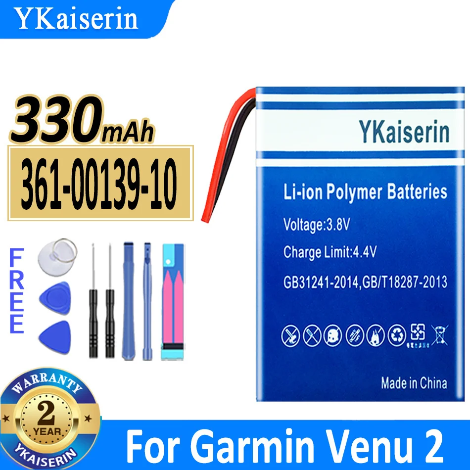 

Батарея ykaisсеребрина 330 мАч 361-00139-10 3610013910 для умных часов Garmin CAME 2 Venu2