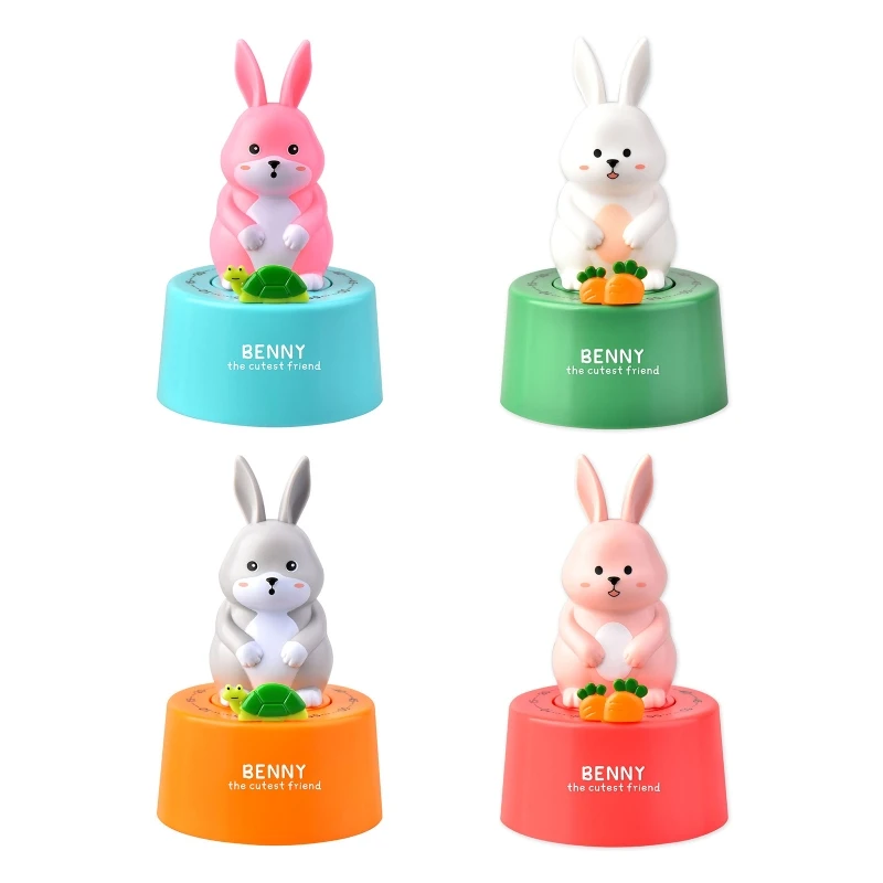 

Mechanical Rabbit Kitchen Timers 60-Minute Wind Up Dial Rotating Countdown