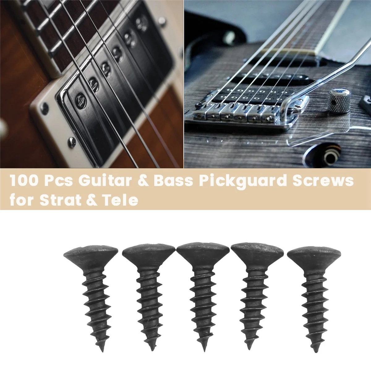 100 шт. винты для накладки гитары и бас-гитары Strat &amp Tele черные