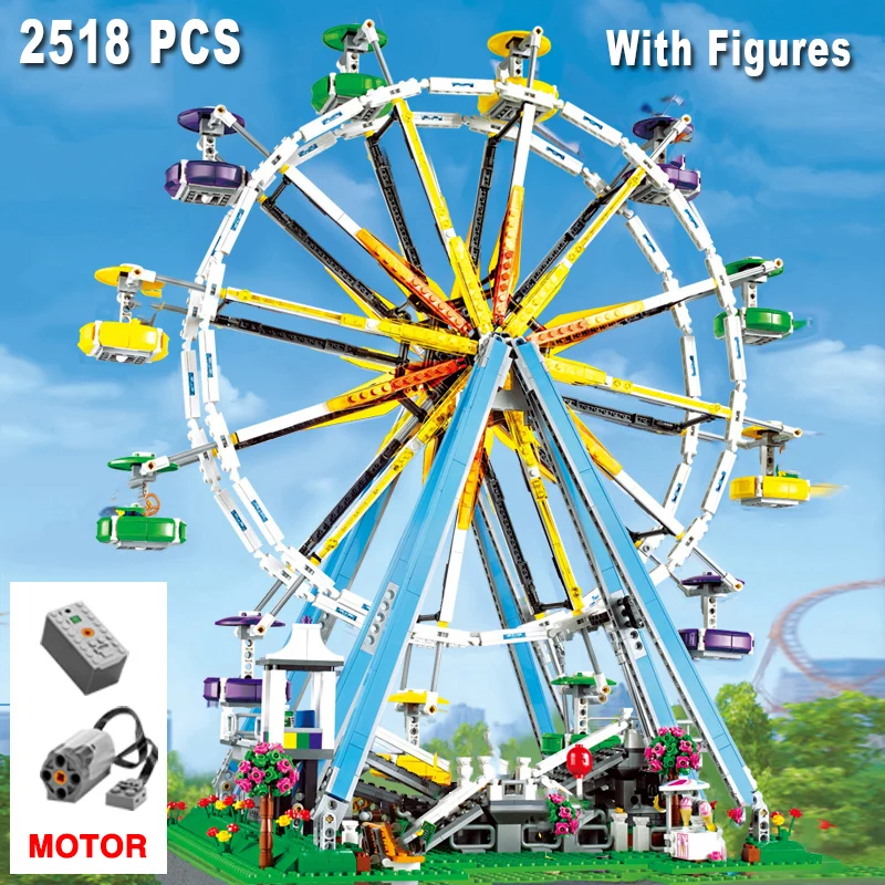

With Motor Kit Fairground Ferris Wheel Toy Building Blocks Bricks 15012 Children Christmas Birthday Gift Compatible 10247