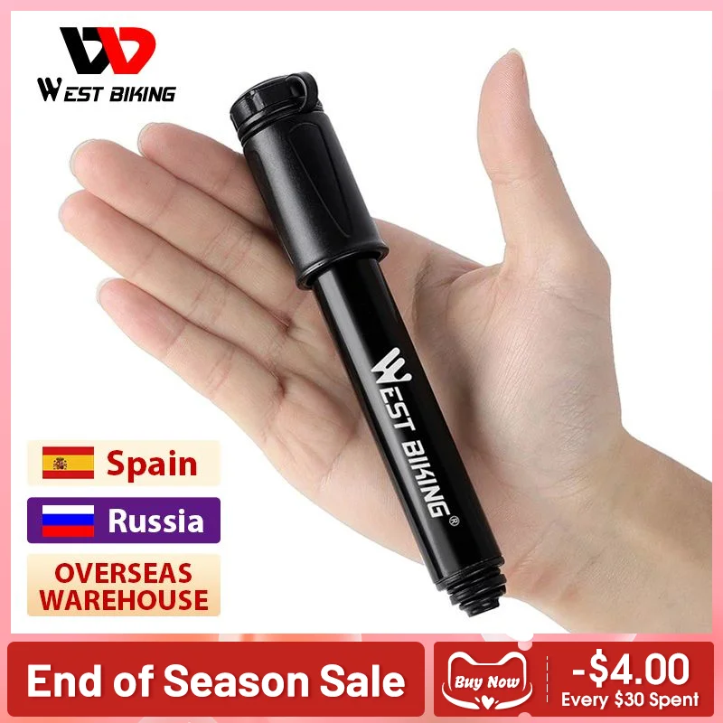 WEST BIKING 100Psi Mini Bike Pump Aluminum Alloy&nbsp;Bicycle Ha