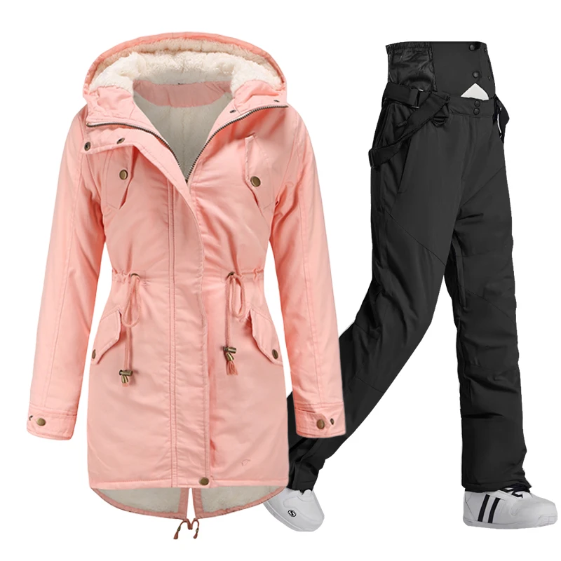 

Новый лыжный костюм, женская зимняя ветрозащитная утепленная флисовая парка, куртка, зимние штаны, уличная одежда для сноуборда, лыжные ком...