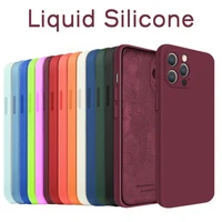 luxury original soft liquid silicone case for iphone 13 12 11 pro max mini shockproof phone cover for iphone x xs xr 7 8 plus se