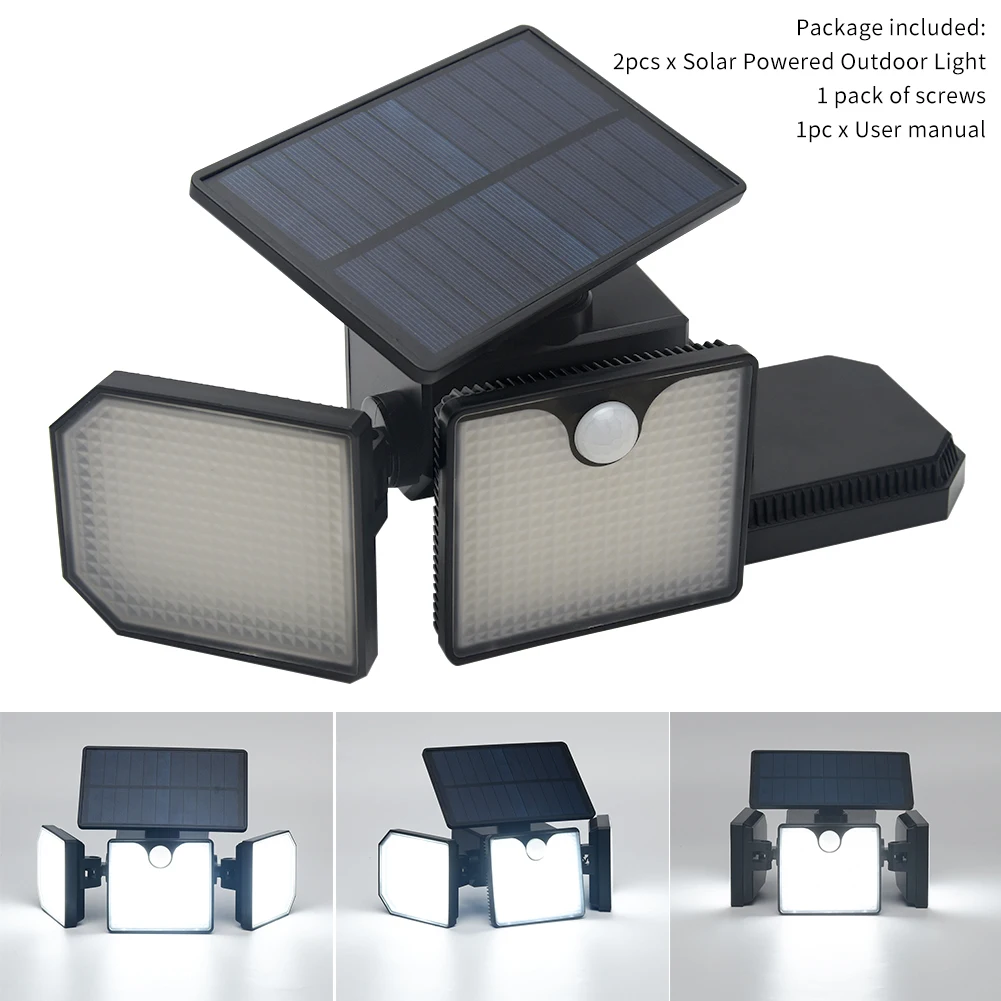 

2pcs/pack Multi Modes Front Patio Solar Powered Outdoor Light Garage Door Security Motion Sensor Waterproof 230LEDs Wide Angle