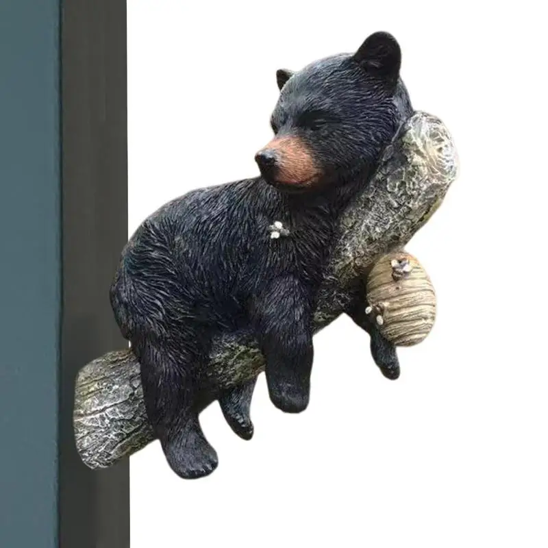 

Статуэтка черного медведя из смолы, Расписанная вручную
