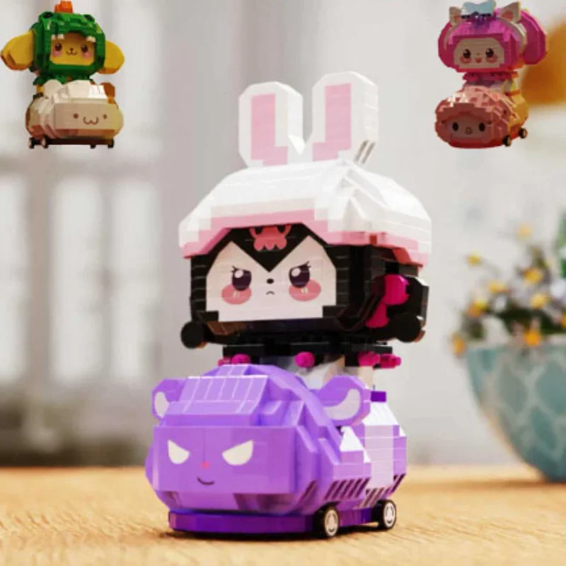 

Sanrio Bricks Cartoon Figure Kawaii Cinnamoroll Kuromi Transform Animal Anime Model Education Game Kids Christmas Toys Gifts