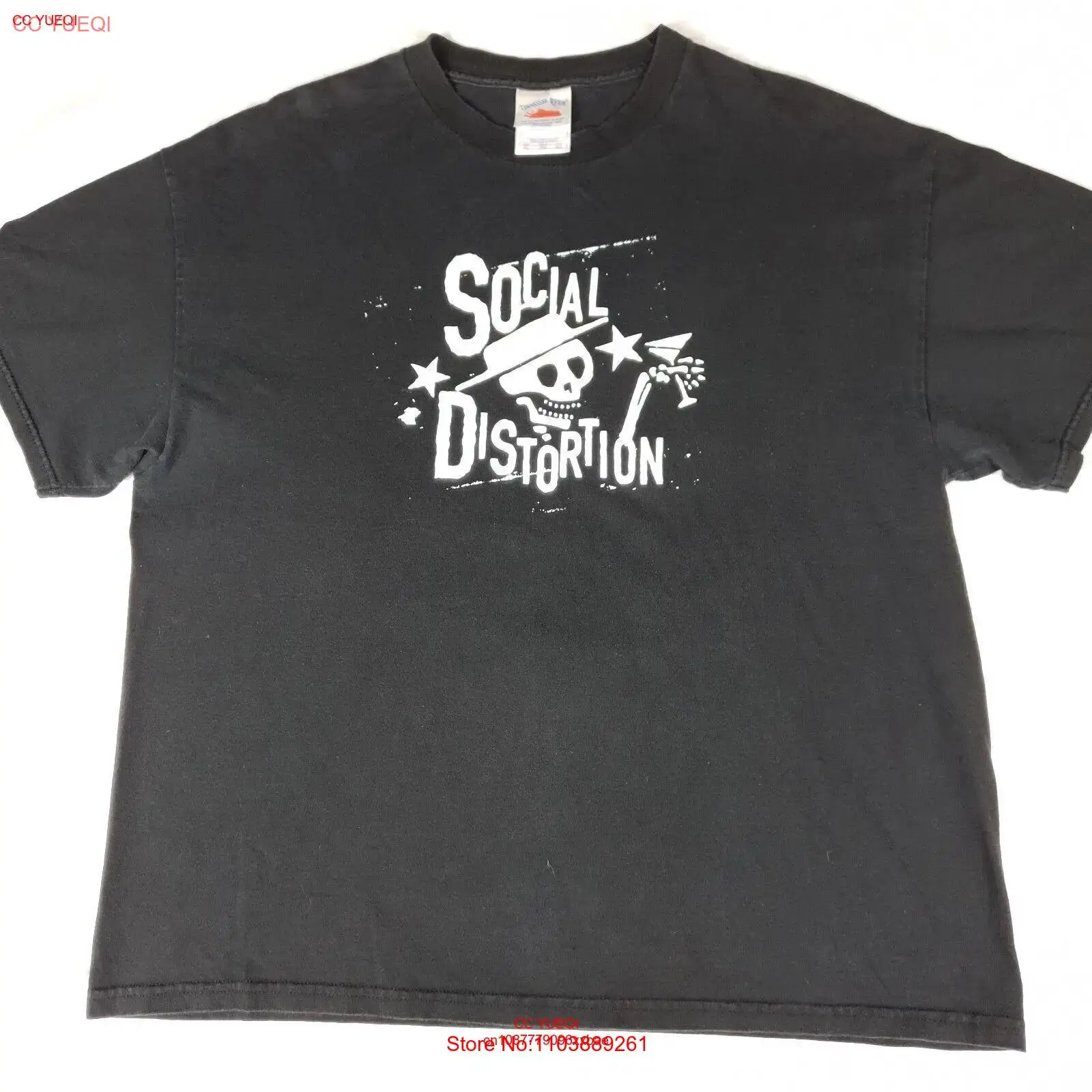 Винтажная футболка в стиле 1920-х выцветающая панк рок-группы Размер XL Y2K