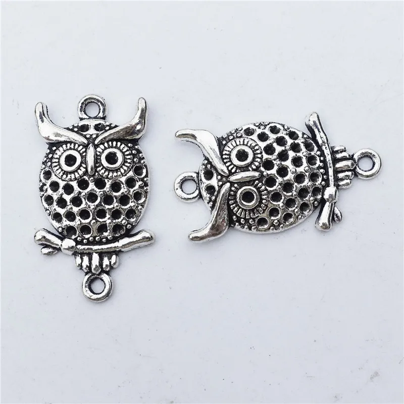 

10 Pieces Owl Connectors Antique Silver Zinc Alloy Jewelry Component Diy Bracelets Accessories