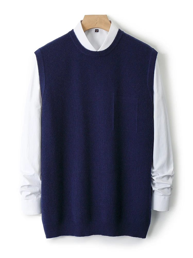 ANGEL мужской шерстяной свитер жилет с круглым вырезом осень-зима базовый пуловер