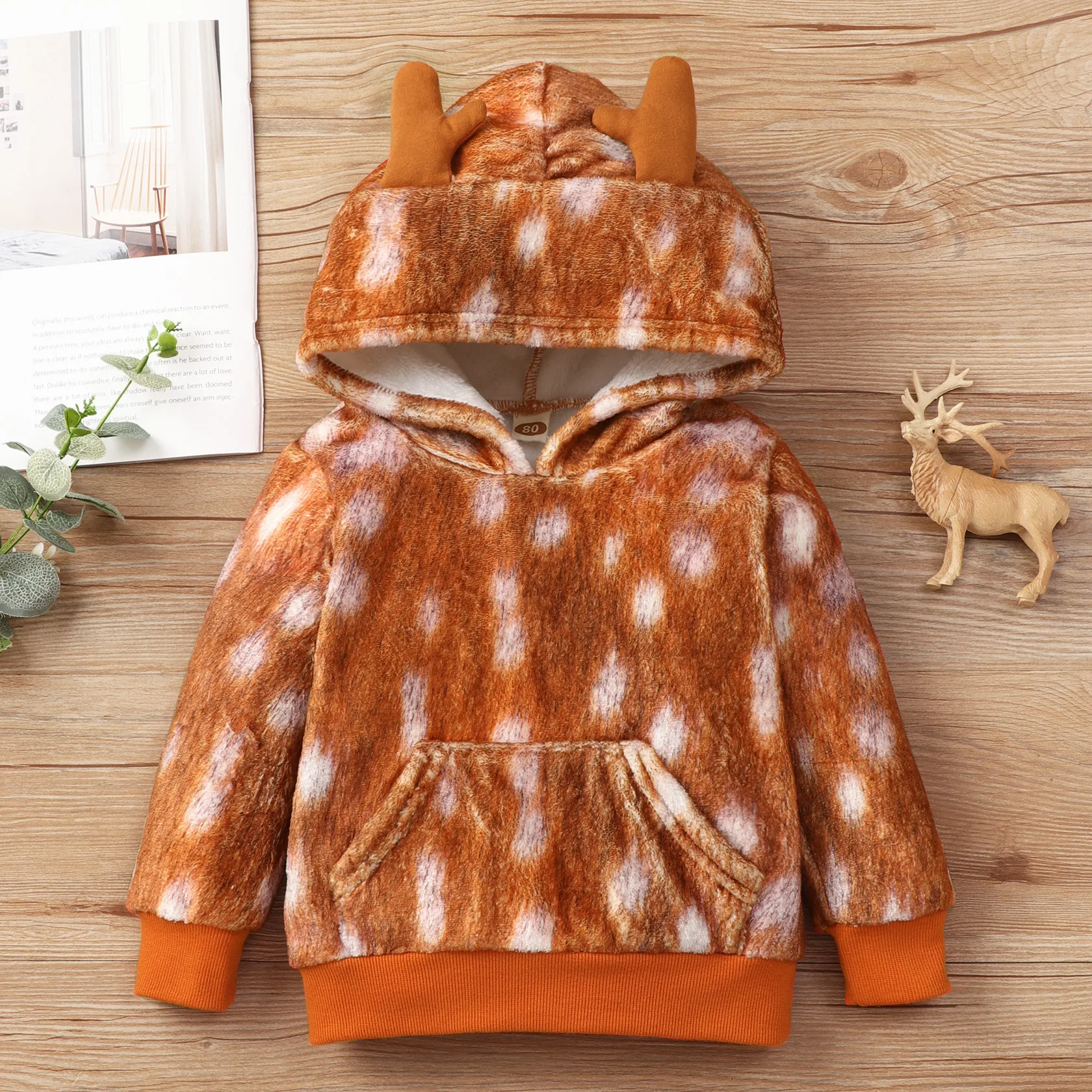 

2022 Autumn Newest KidsClothes Long Sleeve HoodedClothes Printed Deer Christmas Sweater Casual Children Fashion Hooded Loose Dot