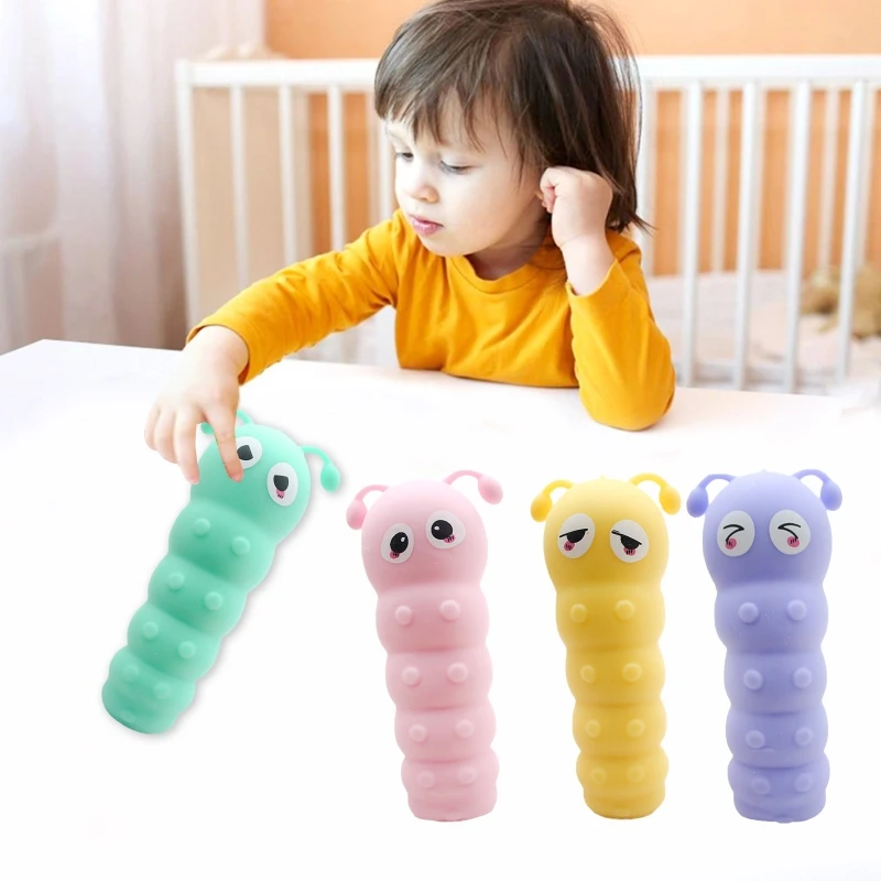 

Fat Jumbo Toy Fidget Simulation Worm to Press Pinch Soft Squeeze Toy for Kids Focus Concentration Training A2UB