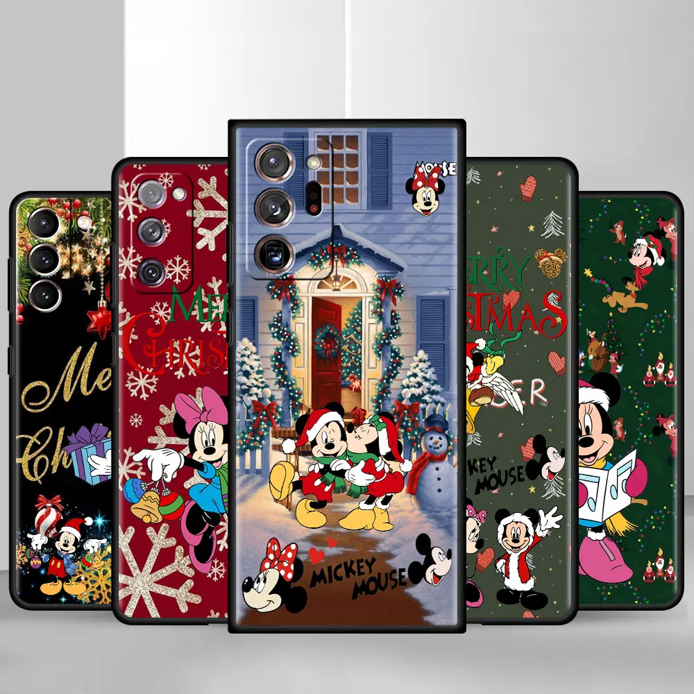 

Phone Black Soft Case For Samsung Galaxy S22 S21 S20 Ultra FE S9 S8 S10 Plus Note 20 10 9 Fundas Cover Christmas Mouse