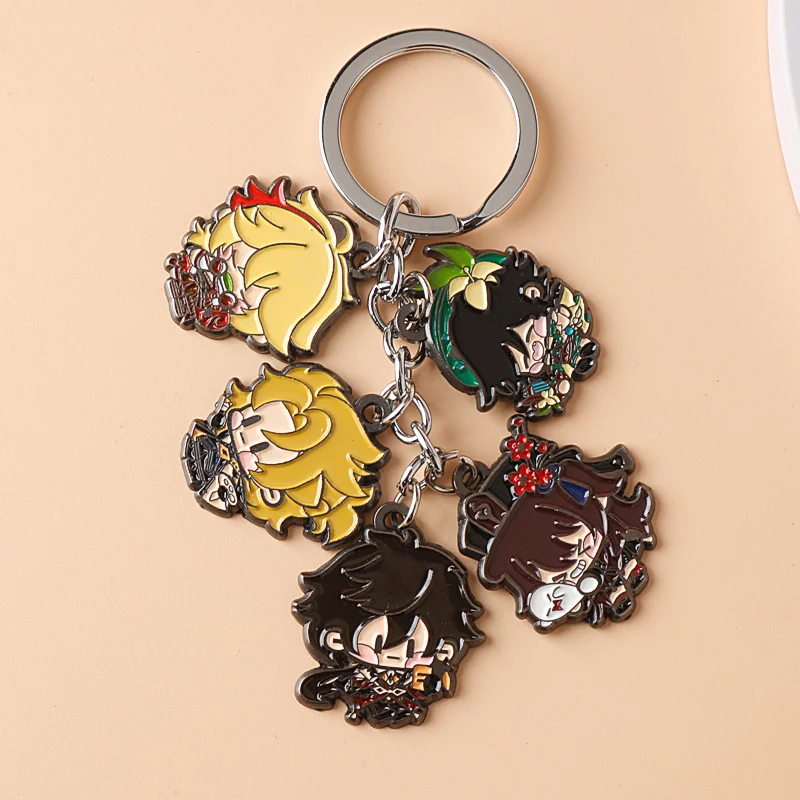 

Genshin Impact Keychain Cosplay Kazuha Ayaka Yoimiya Eula Cute Cartoon Character Car Pendant Metal Key Chain