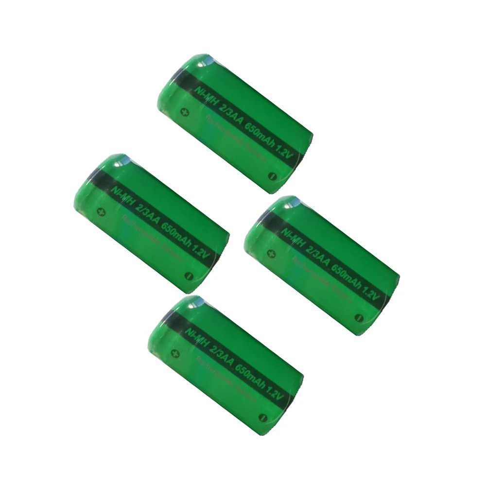

4x 2/3AA Ni-MH Battery 1.2V 650mAh Rechargeable Battery For Soldering Flat Top