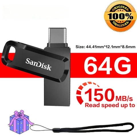 Флеш-накопитель SanDisk USB 3,1 Type C OTG, USB-накопитель 512 ГБ, 32 ГБ, флешка 128 ГБ, флеш-накопитель 256 ГБ, USB-память 64 ГБ, диск на ключи для телефона