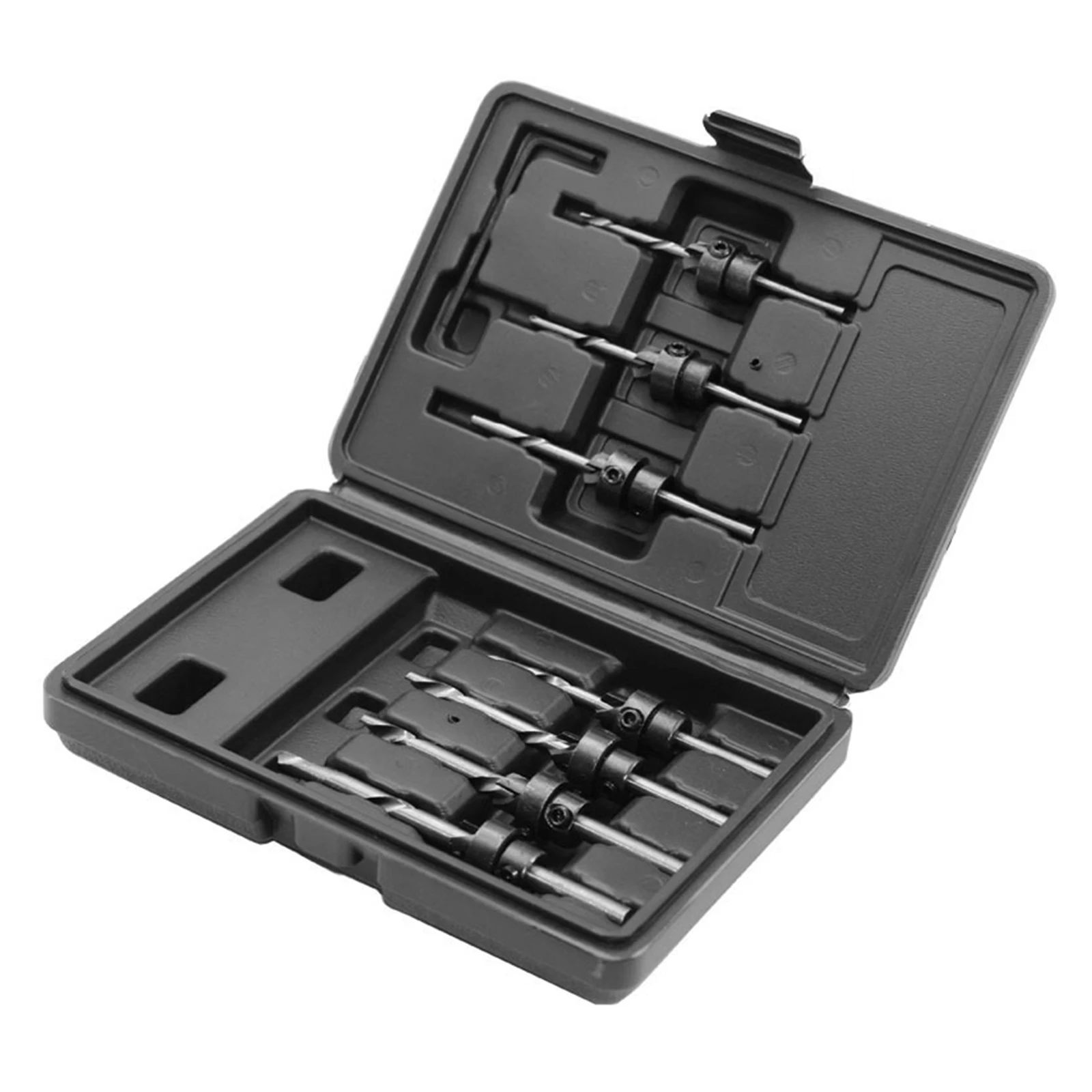 

7 pcs Professional Countersink Drill Bit Set Tampered Drill Wood Screw Drills Stop Collar Woodworking Countersinks Drills Bits