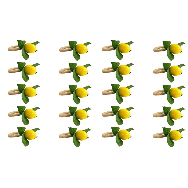 

Женские Кольца для салфеток ручной работы, желтое кольцо для салфеток из искусственного лимона с лозой для свадьбы, ужина, банкета, сервиров...