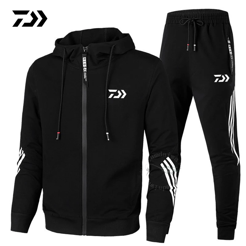 NEW Daiwa Fishing Clothing Spring Autumn Fishing Suit Cotton Outdoor Camping Hiking Sport Set Striped Clothes Fishing Suits