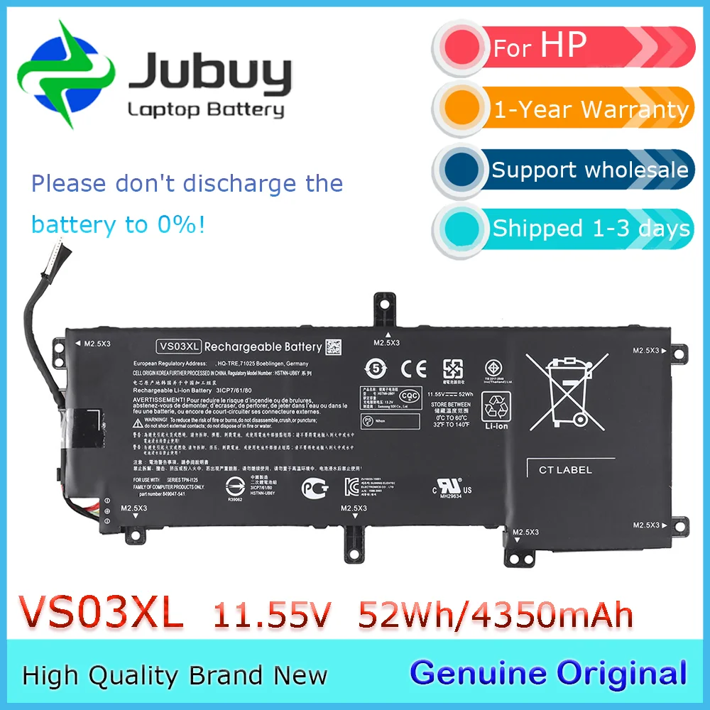 Оригинальный аккумулятор для ноутбука VS03XL 11 55 В 52 Втч HP ENVY 15-AS000 15-AS001 849047 -541 849313 -850