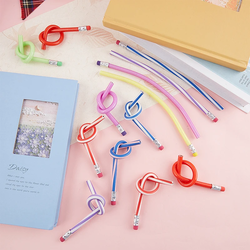 

10pcs Colorful Magic Bendy Fold Constantly Flexible Soft Pencil With Eraser Student Pen School Stationery Writing Supplies