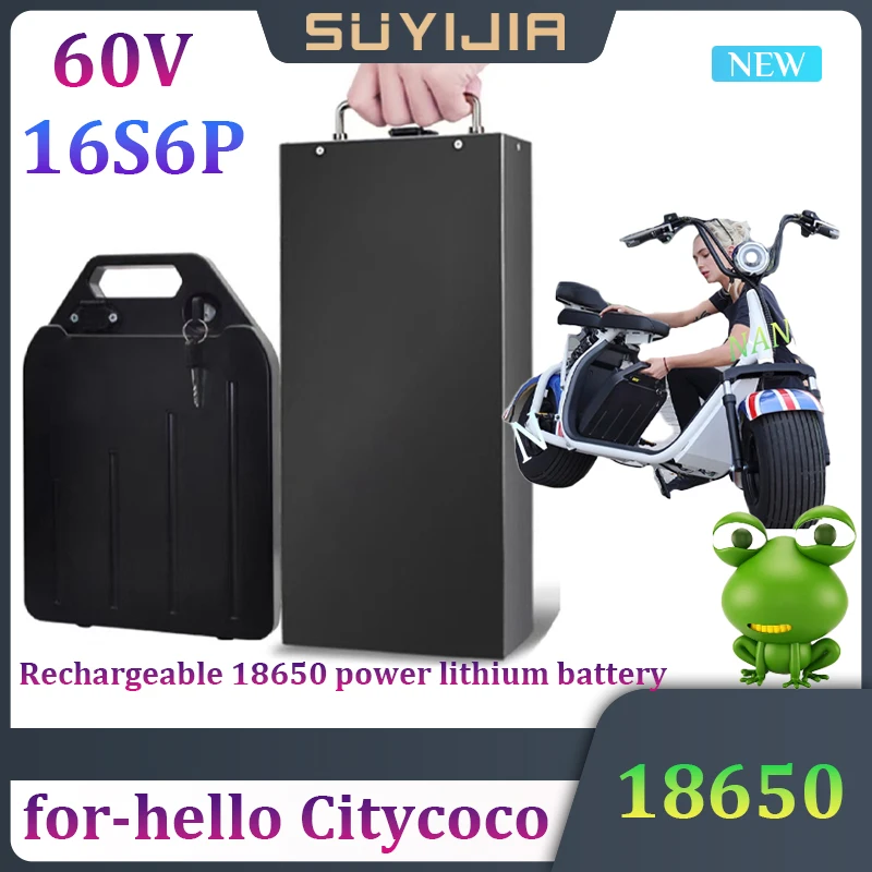 

16S6P 60V Rechargeable 18650 Lithium Battery for-hello Citycoco X7 X8 X9 Electric Bicycle Motorcycle Trolling Lithium Battery