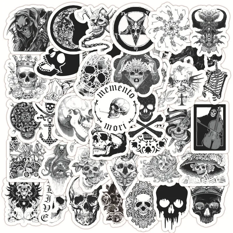 

Стикеры Goth Skull для ноутбука, скейтборда, ноутбука, наклейка для детей, наклейка для коньков, книга, фотоальбом, игрушки для гитары