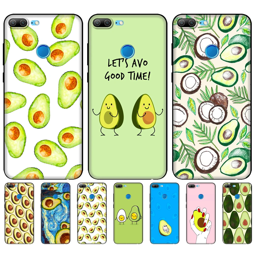 

For honor 9 lite case soft tpu silicon back phone cover for Huawei honor 9 lite protective coque black tpu case fruit avocado