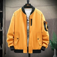 mens fashion stitching contrast color baseball jacket spring autumn loose fashion casual workwear jacket korean clothes