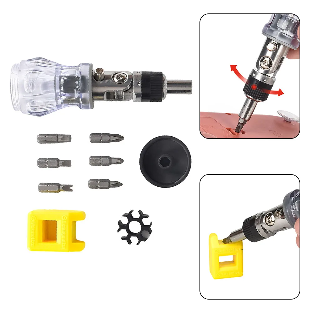 

8 In 1 Screwdriver Ratchet Screwdriver Household Tools Multiangle Ratchet Screwdriver Screwdriver With Magnetizer