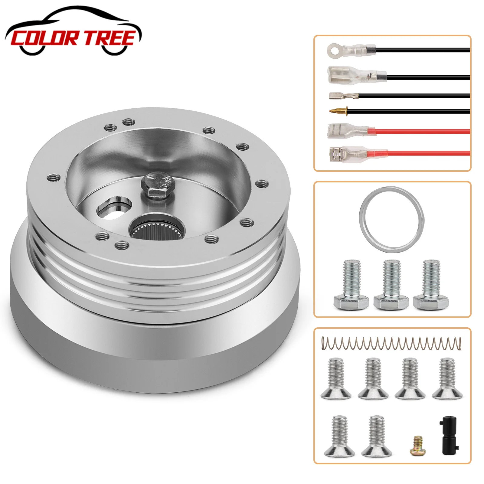 

For Chevy A01-56P 5 & 6 Hole Steering Wheel Polished Hub Adapter CNC GM Car Connecter