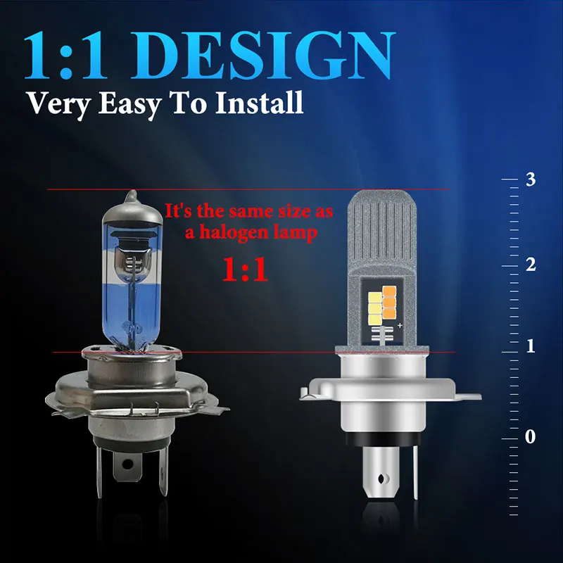 Светодиодные фары H4 LED BA20D H6 P15D светодиодные для мотоцикла дневные ходовые огни
