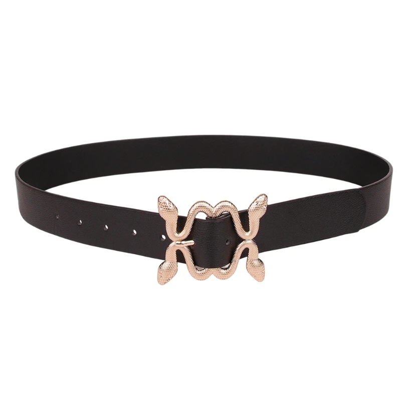 

Локомотивные женские ремни с Золотой змеиной пряжкой Тонкий регулируемый поясной ремень универсальные платья юбка пальто пояс