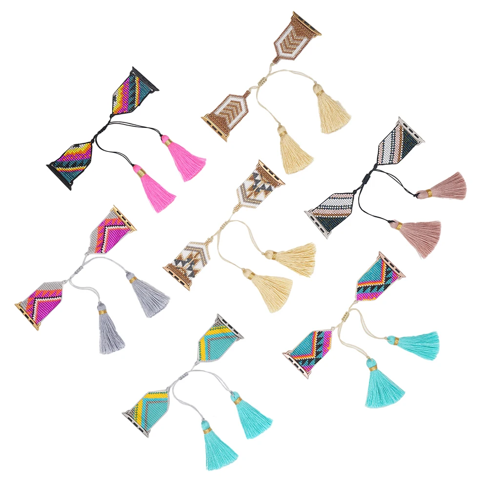 Miyuki Handmade Adjustable Compatible Apple Watch Band 38mm 40mm 41mm 42mm Series SE Ultra 8/7/6/5/4/3 Strap for iWatch to Women