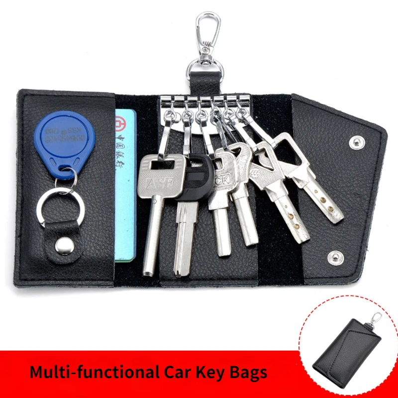 

Сумка для ключей для мужчин и женщин, многофункциональный кожаный держатель для ключей, 12 цветов