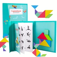 new kids magnetic 3d puzzle jigsaw tangram thinking training game baby montessori learning educational wooden toys for children
