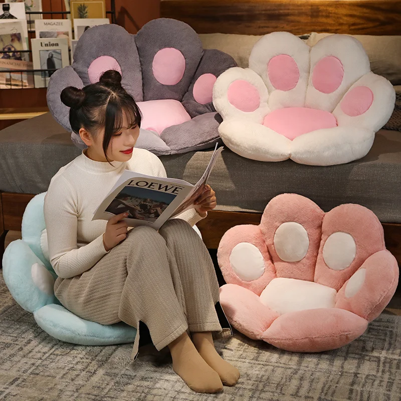 

1PC 2 Sizes Soft Paw Pillow Animal Seat Cushion Stuffed Plush Sofa Indoor Floor Home Chair Decor Winter Children Girls Gift