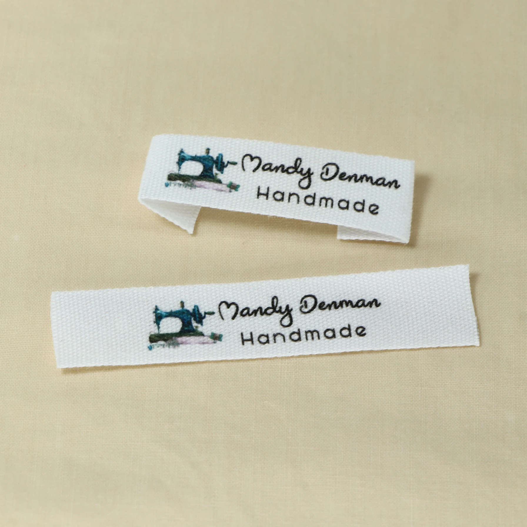 Custom Clothing Labels - Personalized Brand , Organic Cotton Ribbon Labels , Logo or Text,  Sewing Labels (FR262)