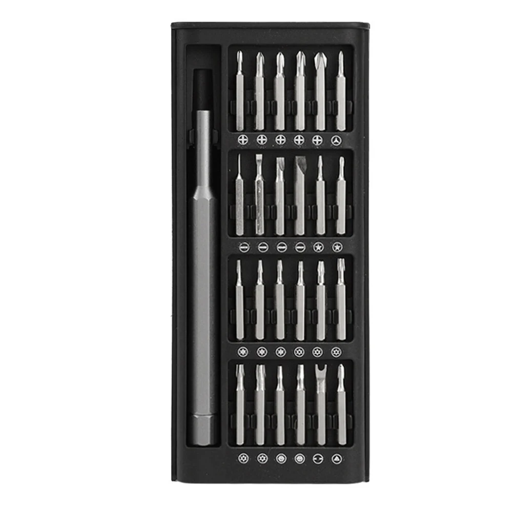 

Nutdrivers Screwdriver 25 In 1 Alloy Steel Dark Gray Holder Magnetic Mobile Phone PC Multifunctional High Quality