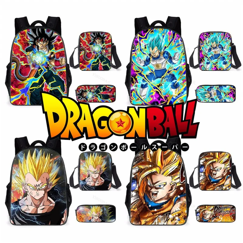 

Dragon Ball Z Son Goku 3Pcs Sets Backpack Study Stationery High School Bags Fashion Book Bags Primary Schoolbag Mochila Gift